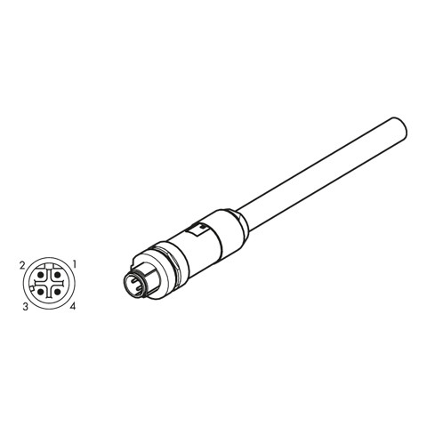 Metal Work M12 BUS kábel 5m (Profinet IO, EtherCAT, EtherNet/IP, Ethernet POWERLINK)