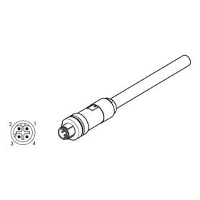   Metal Work Egyenes csatlakozó M12 BUS, D-coded, 10mes vezetékkel (Profinet IO, EtherCAT, EtherNet/IP, Ethernet POWERLINK)