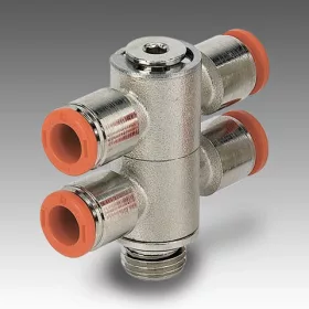   Metal Work Pneumatika dupla gyűrűs menetes csatlakozó kettő csatlakozóval RL51 4 M5 FOX