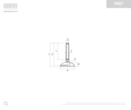 Gamm Csuklós láb PRST/60 M12x45