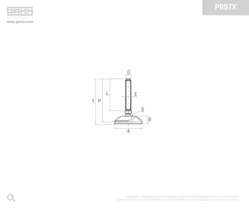 Gamm Csuklós láb PRSTX/80 M16x175 e