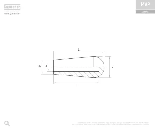 Gamm Kúpos markolat MVP/20X43 Ø8