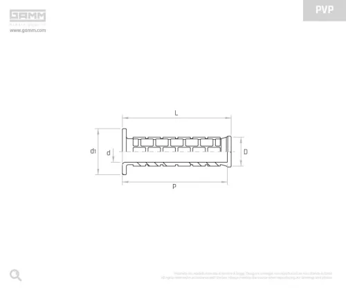 Gamm Bordázott markolat peremmel PVP/48X113 Ø22