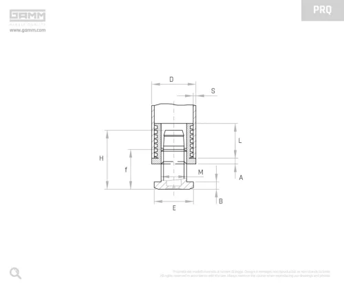 Gamm Állítható bordázott láb PRQ40 M22X60