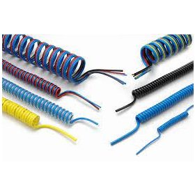   Mebra Poliuretán 1190 extraflex spirálcső Ø 6,5 mm x 10 mm, 5m feltekert hosszú, iØ40 mm, egyens kivezetés 120 mm és 500 mm, világoskék